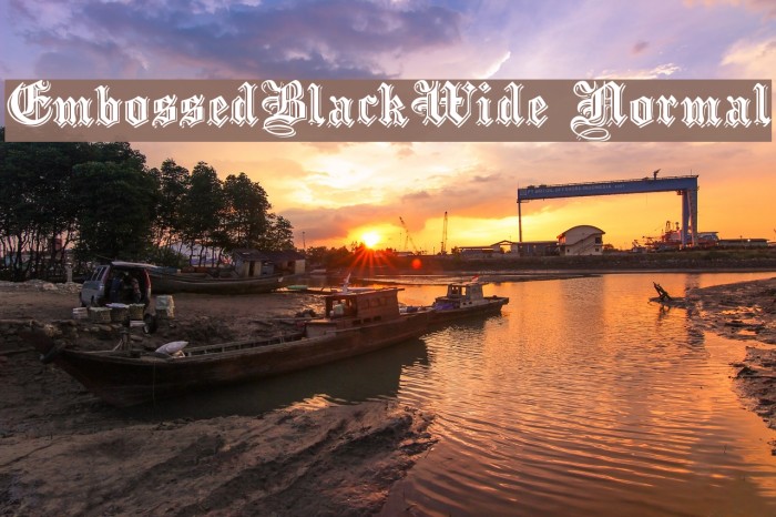EmbossedBlackWide Normal Font examples