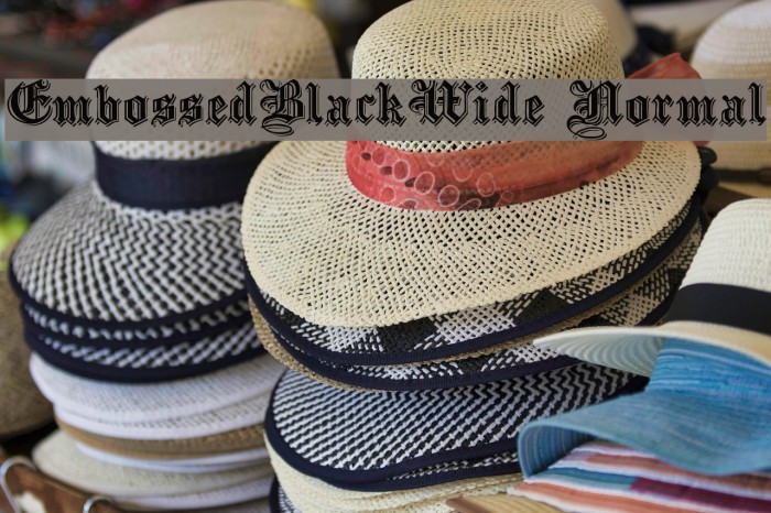 EmbossedBlackWide Normal Font examples