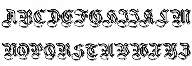EmbossedGermanica Schriftart Groß