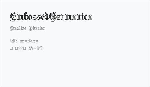 EmbossedGermanica Business Card