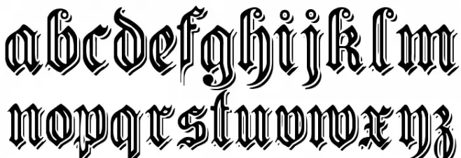 EmbossedGermanica Fonte MINÚSCULAS