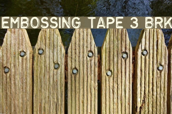 Embossing Tape 3 BRK Font examples