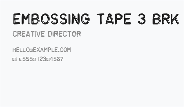 Embossing Tape 3 BRK Business Card