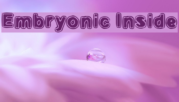 Embryonic Inside Font examples