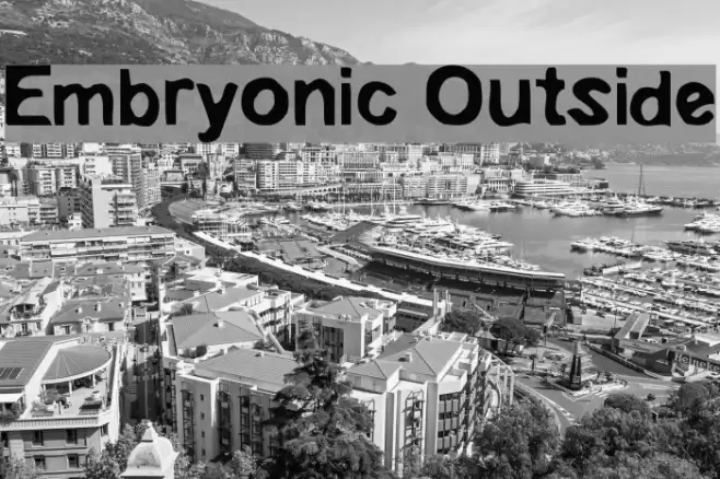 Embryonic Outside Font examples