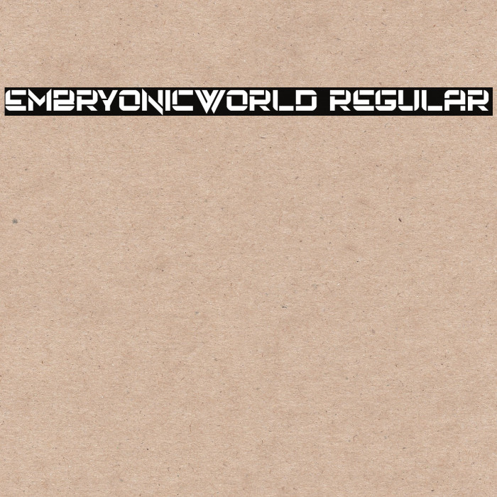 Embryonic World Regular Font examples