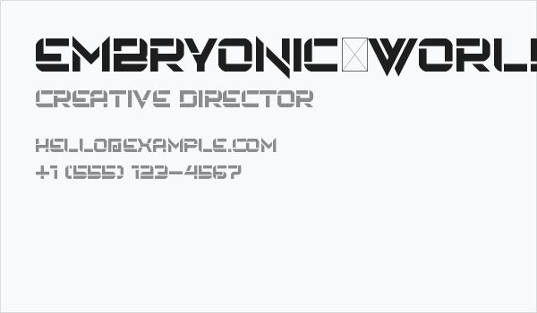 Embryonic World Regular Business Card
