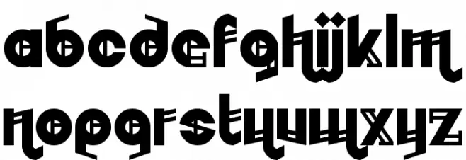 Embryonoid Schriftart Kleinbuchstaben
