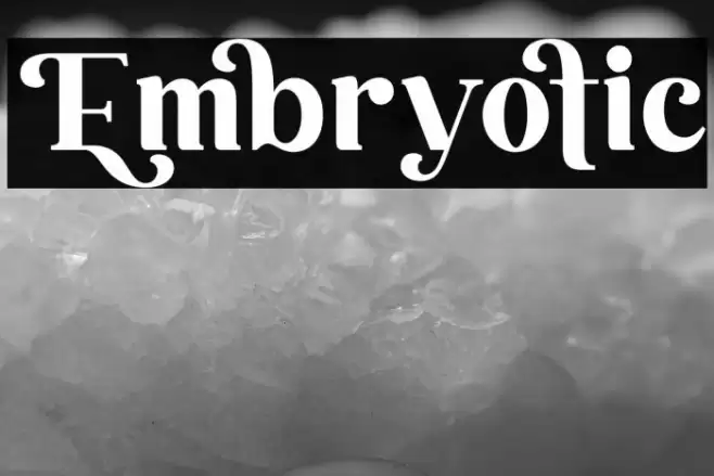 Embryotic Font examples