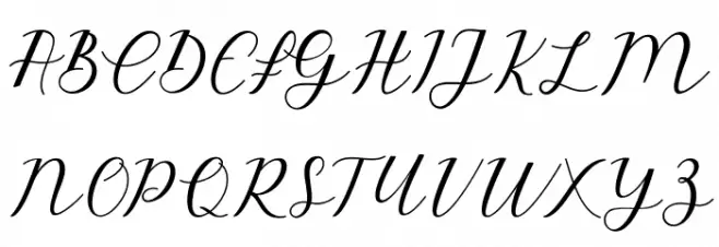 EmeleyScript-Italic Schriftart Groß
