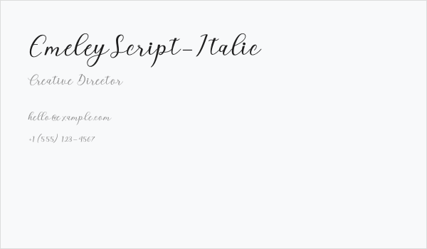 EmeleyScript-Italic Business Card