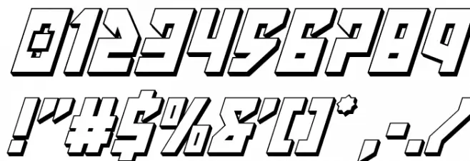 Emerald Beacon 3D Italic Font OTHER CHARS