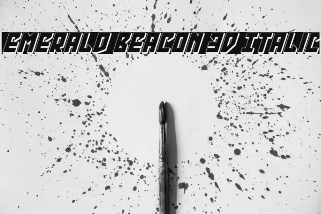 Emerald Beacon 3D Italic Font examples