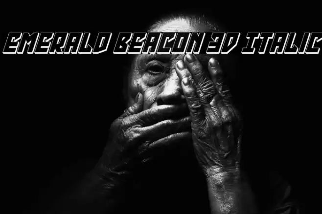 Emerald Beacon 3D Italic Font examples
