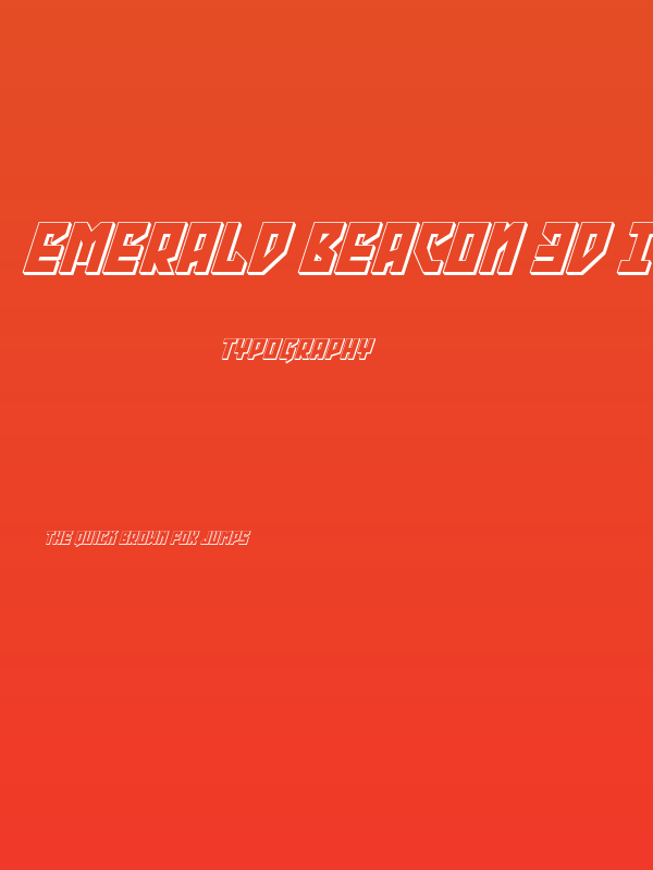 Emerald Beacon 3D Italic Poster