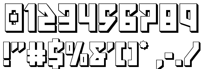 Emerald Beacon 3D Font OTHER CHARS