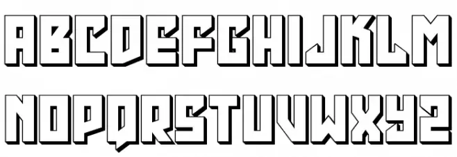Emerald Beacon 3D Schriftart Kleinbuchstaben