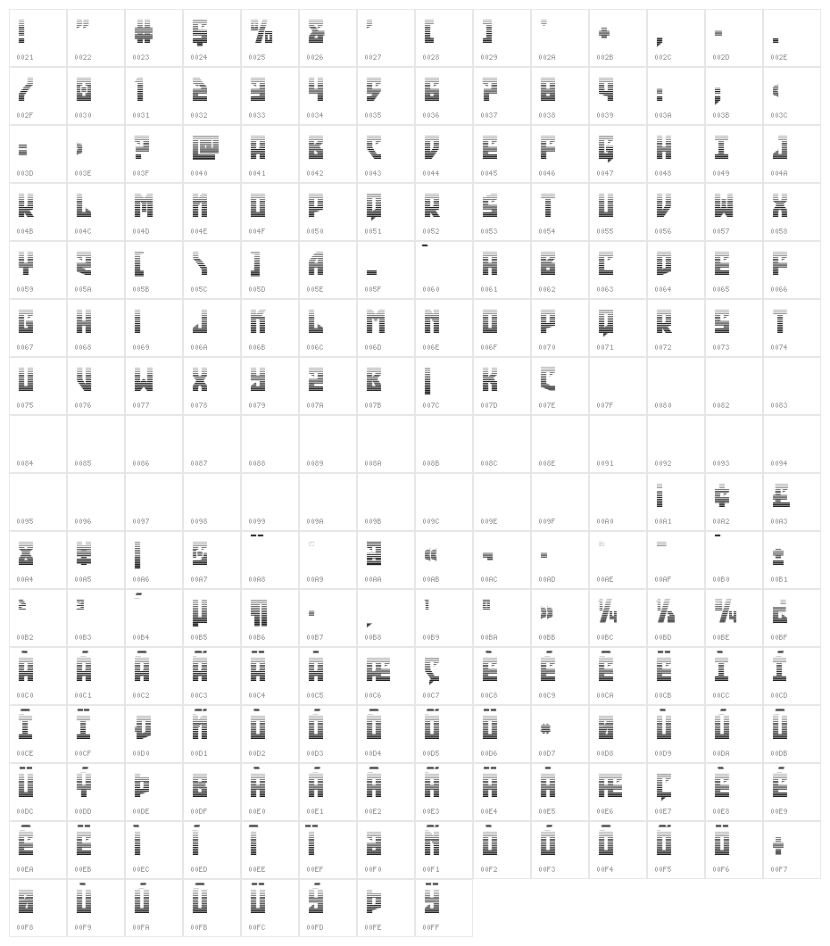 Emerald Beacon Gradient Character Map