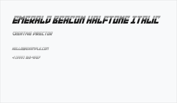 Emerald Beacon Halftone Italic Business Card