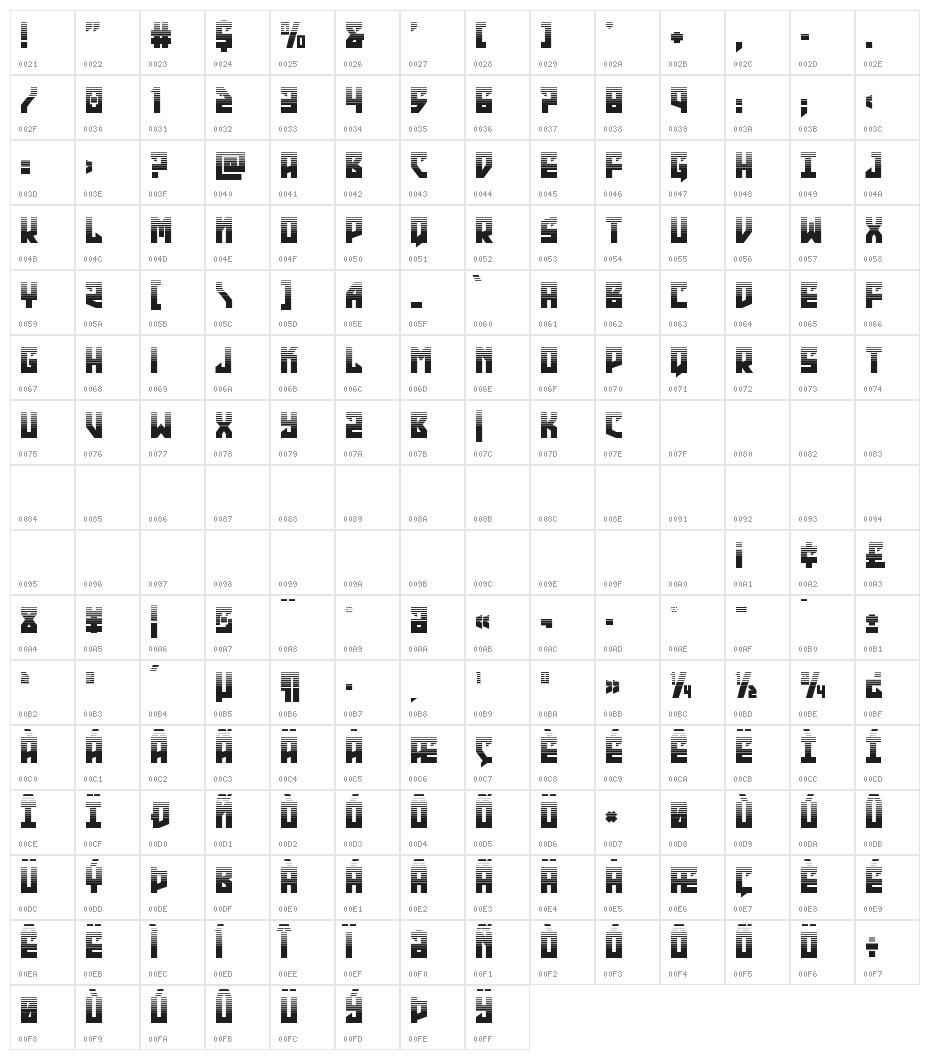 Emerald Beacon Halftone Character Map