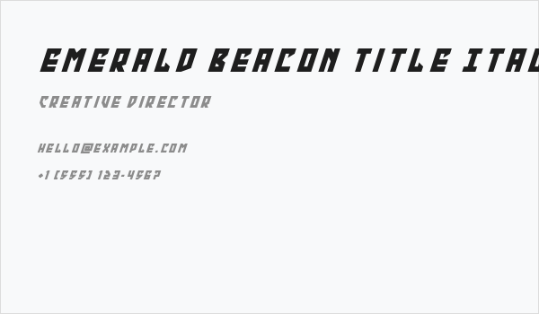 Emerald Beacon Title Italic Business Card