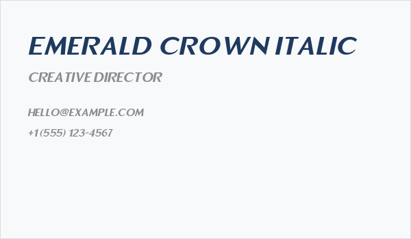 Emerald Crown Italic Business Card