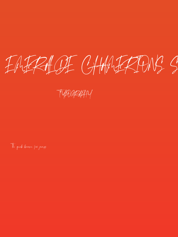 Emeralde Chamerions Script Poster