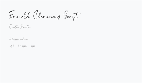 Emeralde Chamerions Script Business Card