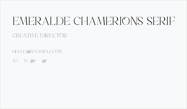 Emeralde Chamerions Serif Business Card