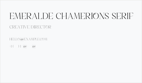 Emeralde Chamerions Serif Business Card