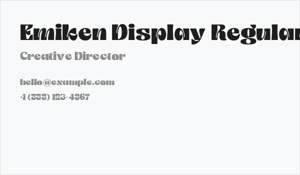 Emiken Display Regular Business Card