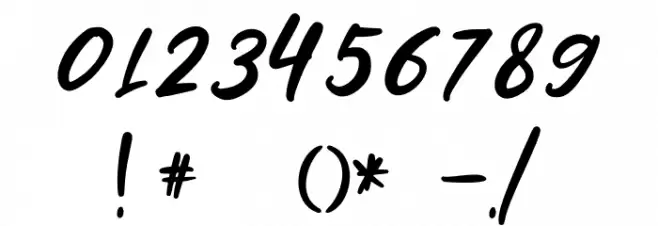 Emilia-Regular Font OTHER CHARS