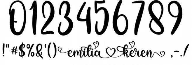 EmiliaKeren Demo Font OTHER CHARS