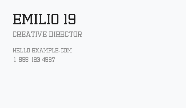 Emilio 19 Business Card
