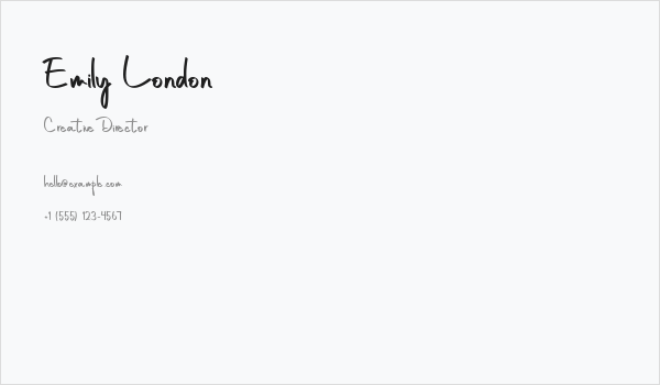 Emily London Business Card
