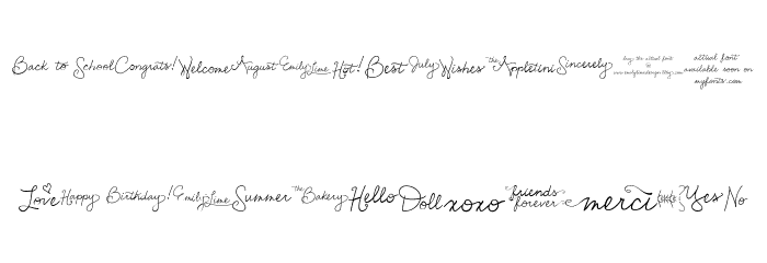 EmilyLimeWords Font LOWERCASE