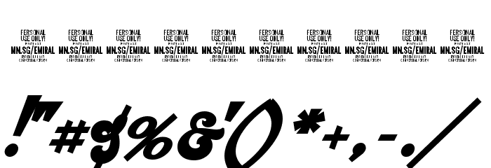 Emiral Script Bold PERSONAL USE Font OTHER CHARS