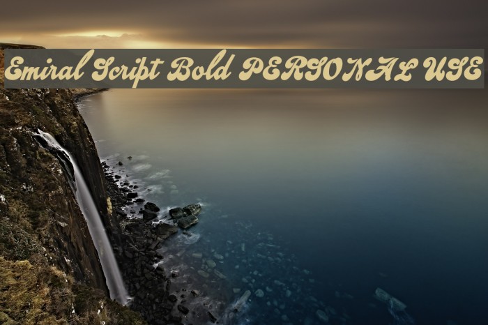 Emiral Script Bold PERSONAL USE Font examples