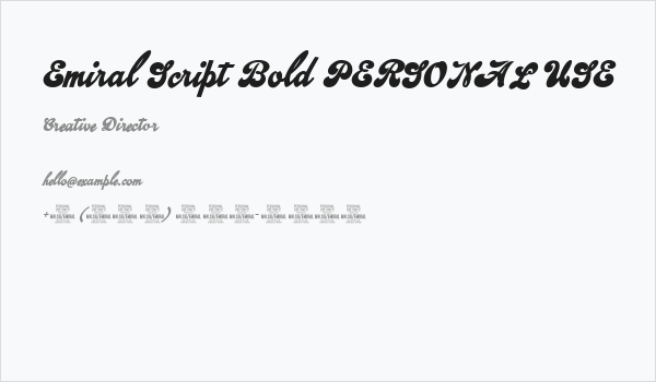 Emiral Script Bold PERSONAL USE Business Card
