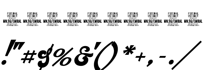Emiral Script PERSONAL USE Font OTHER CHARS
