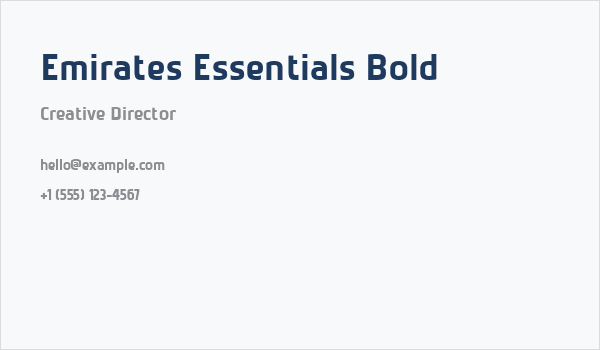 Emirates Essentials Bold Business Card