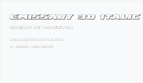 Emissary 3D Italic Business Card