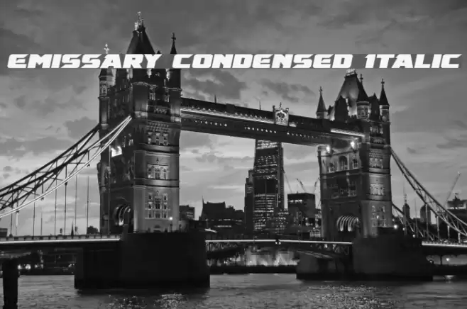 Emissary Condensed Italic Font examples