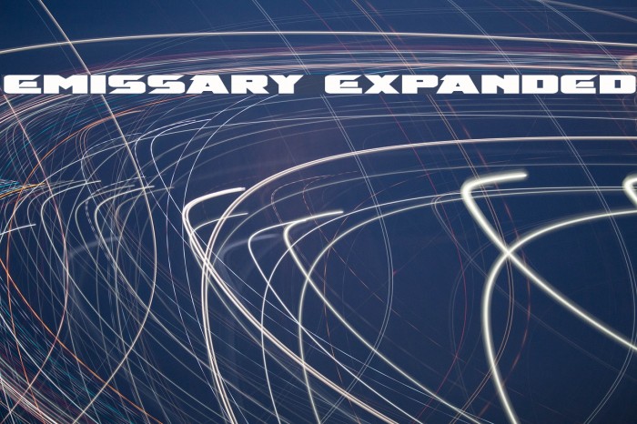 Emissary Expanded Font examples