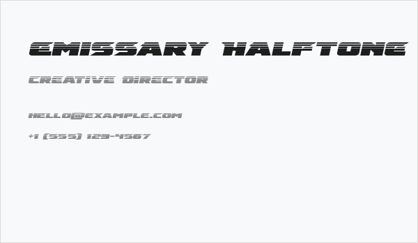 Emissary Halftone Italic Business Card