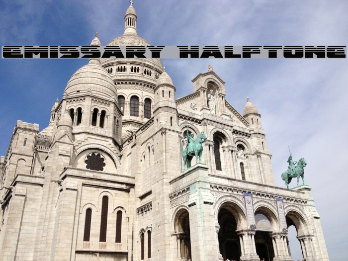 Emissary Halftone Font examples