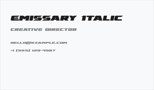 Emissary Italic Business Card