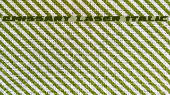 Emissary Laser Italic Font examples