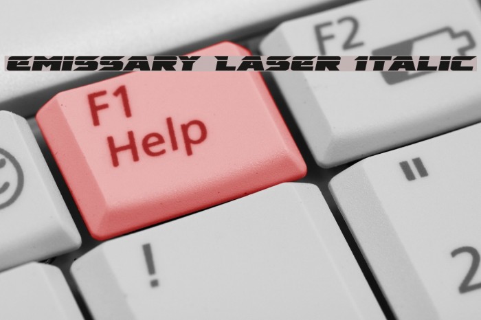 Emissary Laser Italic Font examples