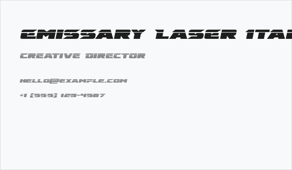 Emissary Laser Italic Business Card